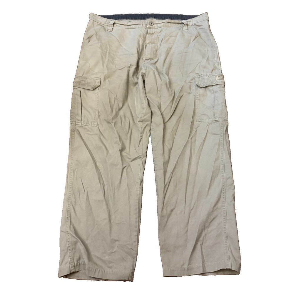 Wrangler Cargo Pants Mens 38x30 Gray Cotton Heavy Straight Leg